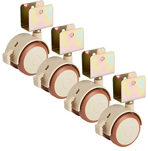 Suwooy Lenkrollen 47mm, U-bügel-möbelrollen, Gummi Schwenkrollen Mit Bremsen, Transportrollen Für Krippen/Blumenständer/Tische, Ersatz Rollen Für Möbel, Schwerlastrollen, Lenkrollen Klein,U22mm