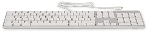 LMP - Französische FR (AZERTY) USB-C Tastatur mit Ziffernblock, obere Abdeckung aus Aluminium und 1 USB-C-Anschluss - Silber - Kompatibel mit Mac und iPad