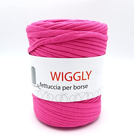 fettuccia per borse Wiggly colori moda, ideale per uncinetto per creare runner, tappeti, borse e molto altro (fucsia - 196)