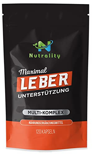 Nutrality Maximum Leber Detox Supplement - Hochfeste Leber Gesundheit Formel mit Artischockenextrakt, Löwenzahnwurzel, Kurkuma Pulver, Vitamin C, Vitamin D3, Cholin zur Leberreinigung