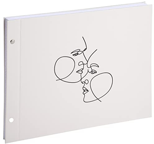 Exacompta 60249E Fotoalbum mit Schraubbindung ART 160 Fotos 40 schwarze Seiten Format 37 x 29 cm Einband aus mattem elfenbeinfarbenem Kunstleder mit Glanzprägung