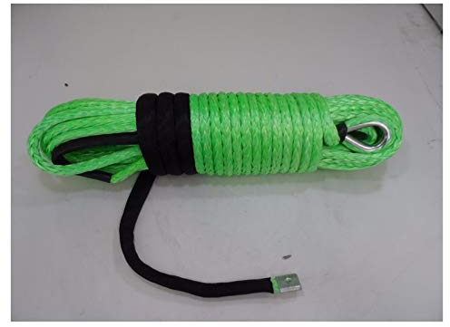 BAtlam Synthetisches Windenseilkabel Grün 11 mm * 30 m Synthetisches Seil, 7/16 Plasma-Windenkabel, Synthetisches Ersatzseil für Winden, Bootswindenseil mit Schwerer Struktur