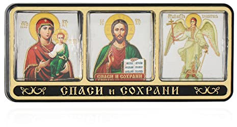 NKlaus Ikone Auto Triptych Gm Von Smolensk Jesus Schutzengel christlich orthodox 1224