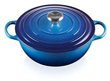 Le Creuset Signature Enamelled Cast Iron La Marmite Casserole Dish with Lid, 26 cm, 4.1 Litre, Azure, 21114262200430