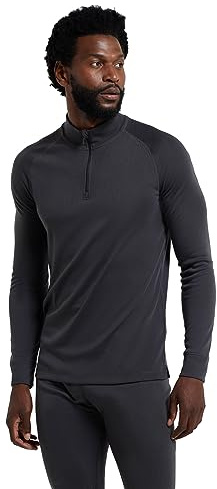 Mountain Warehouse Talus Mens Thermal Zip Neck Top | Lightweight & Comfortable IsoTherm Soft Base Layer, Comfy, Warm & Moisture Wicking & Quick Dry Skins for Active Wear & Winter