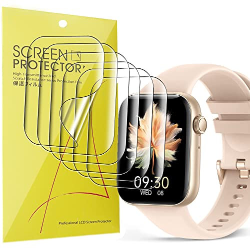 Blueshaweu 6 Pièces Protection Écran pour HOETEK L31 1.85 Pouces Smartwatch - sans Bulles Haute Définition Qualité Supérieure Transparent Doux TPU Film Protection (6 packs)