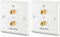 deleyCON 2 Pièces Prise Murale Multimédia Raccordement Haut-Parleurs Enceintes Plaque Murale avec Prises Banane pour 1 Haut-Parleur (Rouge/Noir) - Hifi Surround Sound System Home Cinéma Set de 2