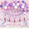 Lila Luftballons Geburtstagsdeko 66Pcs Pastel Purple Baby Pink Rosa Luftballon Frauen Mädchen Lila Banner Schmetterling Hängende Wirbel Papierlaternen Birthday Bridal Shower Hochzeit Party Decorations