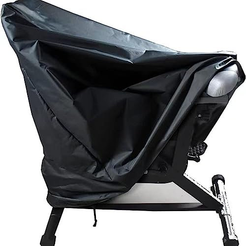 TCHAU Housses De Vélo d'exercice en Plein Air, Bâche De Vélo D'appartement avec Cordon De Serrage, Imperméable, 210D Oxford Noir 123 * 58 * 113cm