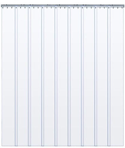 PVC-Lamellenvorhang,1.5mm Kunststoff Streifenvorhang, Transparent|Breite: 0.75m/2.5ft—3m/9.8ft, Länge: 1.5m/4.9ft—3m/9.8ft, Komplett Vormontiert, als Optimaler Wind und Wetterschutz-3×1.75m