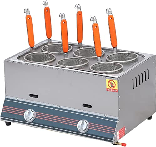 Freidora comercial de propano profesional, restaurante Restaurante de comida rápida Freidora de gas Lpg con encimera de acero inoxidable de doble tanque, freidoras al aire libre con cesta y tapa, frei