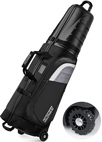 Findway Golf Travel Bags for Airlines with Wheels and ABS Hard Case Top, Protect Your Clubs, Waterproof 1680D Oxford Fabric and Oversize Tank Wheels, Lightweight and Easy to Maneuver