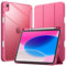 JETech Funda para iPad (A16) 11.ª/10.ª Generación (2025/2022) con Portalápiz, Clara Transparente Carcasa Trasera Slim Soporte Antigolpes Cover Tableta (Rosado)