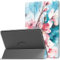 MoKo Case for All-new Amazon Fire HD 10 Tablet(13th Generation, 2023 Release)10.1, PU Leather Trifold Stand Cover for Fire Tablet 10 2023 Transparent Frosted Backshell, Auto Wake/Sleep, Peach Blossom