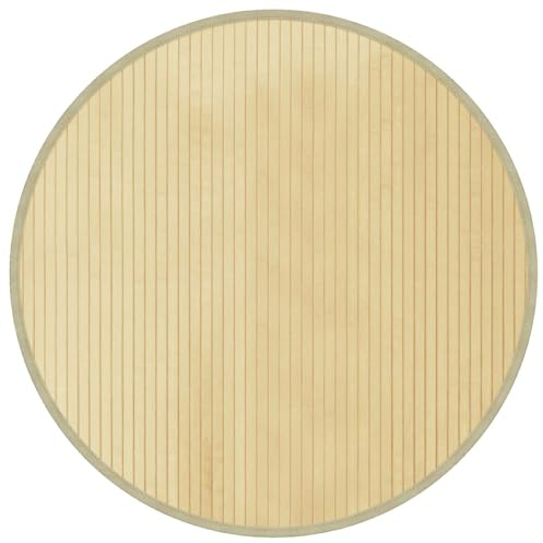 vidaXL Teppich, Bambusteppich Rund, Bambusmatte rutschfest für Wohnzimmer, Läufer Küchenteppich Flurteppich, Modern, Hell Natur 80cm Bambus