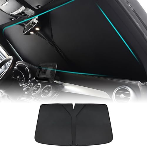 HLBYCSM Parasol para Parabrisas Delantero Plegable para Citroen DS7 Crossback(X74)/DS9 E-Tense/Elysee 2000-2023 2024, Parasol Luna de Coche para Protección Solar y Rayos UV Accesorios Coche,Black