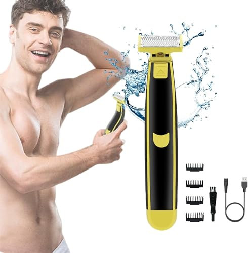 Rasoir électrique pour homme entièrement lavé humide et sec, rasoir rotatif étanche pour le visage, rasoir de corps ergonomique, rechargeable par USB (1 pièce)