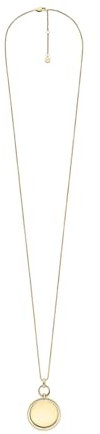 Fossil Women's goldfarbene Edelstahlkette mit Karabinerverschluss Runde Halskette mit Anhängern, Grasgold