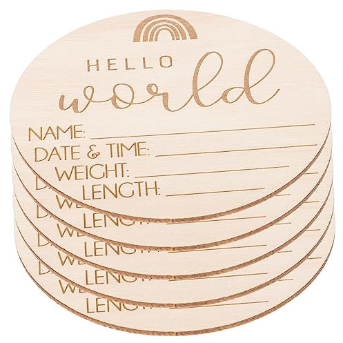 Beatifufu 5stücke Holz Geburt Ankündigung Zeichen Neugeborenen Namensschild Willkommensschild Fürs Kinderzimmer Foto Requisite Namensschilder