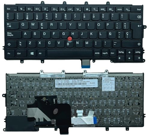 XINDIKBHUB Teclado de portátil para Notebook Lenovo ThinkPad X230S X240 X240S X240I X250 X250S X260 X260S X270 CS13XBL-83BR 0C02291 con Puntero Sin retroiluminación Diseño en español