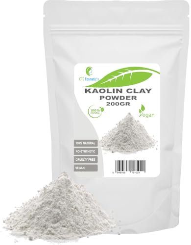 Weißer Kaolin-Ton (White Kaolin Clay) – 200 g – DIY-Gesichtsmasken, Körpermasken, Haarmasken, sanfte Peelings und Scrubs, Seifenherstellung, Anti-Aging und Hautstraffung, natürlich