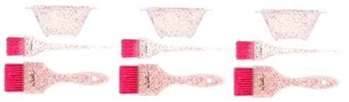 Beatifufu 3 Sätze Haar Färbemittel Zubehör Farbton Kamm- Für Haarfärbemittel Haarbürste Hervorheben Applikatorbürste Für Haarfarbe Föhnbürste Haarfärbemittel-entferner Bausatz Rosa