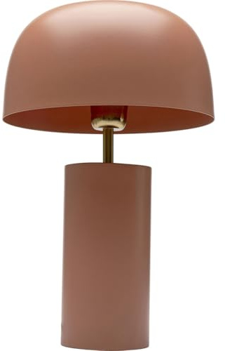 Kare Design Tischleuchte Loungy Terra, Braun, Tischlampe, Stahlgestell, Metall Schirm, kein Leuchtmittel inklusive, E14, Wohnzimmer, moderne Lampe, Designer Leuchte, Pilzlampe
