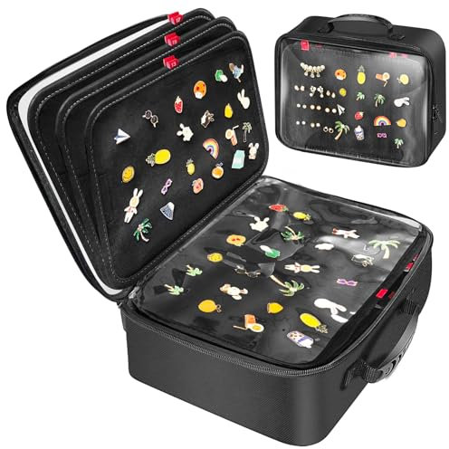 Enamel Pin Display Bag Pin Trading Book, 18 Page Pin Binder Book for Collectors, Pin Display Board Storage Organization Box, Pin Display Case, Suitable for Memorial Pins, Sports Pins, Brooches