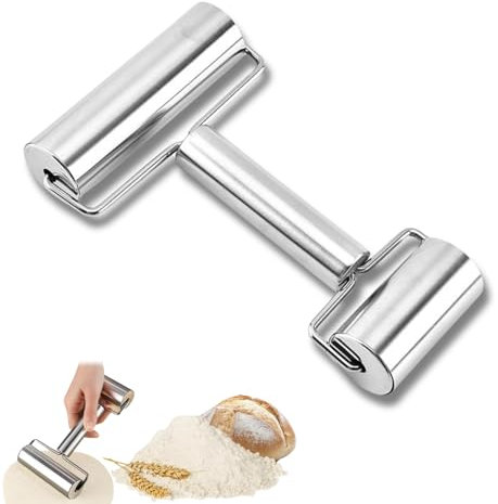 Rouleau à pâtisserie avec 2 rouleaux, rouleau à pâtisserie petit et moyen, rouleau à pâtisserie en acier inoxydable pour pizza, fondant, gâteau, boulettes, pâtes et biscuits