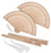 Grevosea Bamboo Folding Fan Set, 4 Pcs Handheld Fans with Sandalwood and Silk, Vintage Wooden Fan for Weddings Parties and DIY Decorations, Chinese and Japanese Style Fans for Cooling and Decor