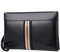 Pochette Uomo Pelle Pochette Business di Grande Capacità Pochette Buste Borsette Fessura Carte Tasche con Cerniera Portafogli Uomo con Cinturino Polso Borsa Lavoro Viaggio Casual Pochette (Nero1)