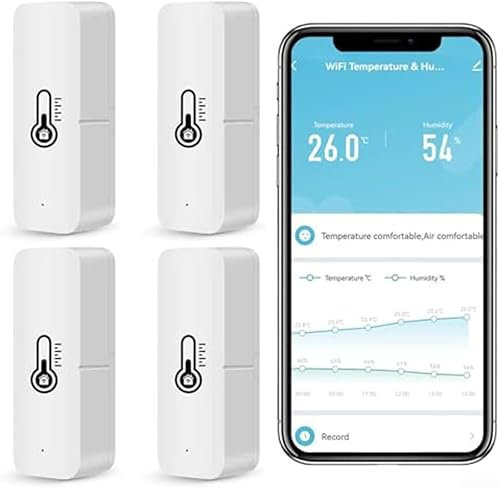Intelligenter Temperatur-Feuchtigkeits-Detektor-Sensor, für Tuya Smart Wifi für Zigbee WiFi, Luftfeuchtigkeitstemperatur-Monitor, Innen-Hygrometer-Thermometer (4 Stück für Zigbee)