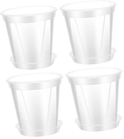 TOYANDONA 4stücke Pflanztopf Mit Drainageschale Kunststoff-pflanzgefäß Blumentopf Für Draußen Von Töpfen Geeignet Für Fensterbänke Und Kleine Gartenflächen