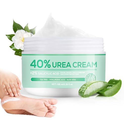 Urea Creme, urea creme 40 prozent, Hornhautentferner Fußcreme mit 2 prozent Salicylsäure, Fusscreme Sehr Trockene Füsse, Fusscreme für tiefe Feuchtigkeit, Kallusentferner und Erweichung