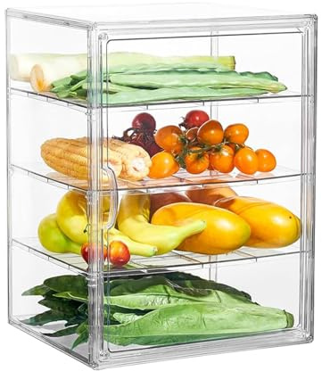 TAIMIKO Acryl-Kuchen-Vitrine, transparent, 4-stöckig, Brotkasten für Bäckerei, Gebäck, Cupcakes, Donut-Brot, Dessert, Lebensmittel, Kekse, 40 x 30 x 25 cm