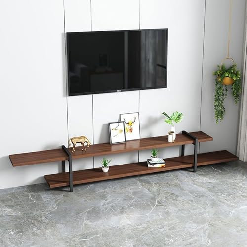 Meuble TV Bois Etagere avec 2 Etagere Ouvertes,Console Multimédia TV,pour Salon et Chambre,Armoire Basse Salle de Séjour Intérieur, Moderne(03,6.6ft(200cm))