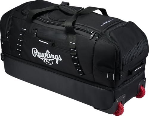 Rawlings YADI2 Gepäcktasche mit Rädern, Baseball/Softball, Schwarz