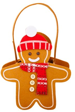 Weihnachtsgingerbread behandeln Tasche, süße Kinder Goodie Treat Candy Cookie -Tasche, Weihnachtsferien -Stuffers Halter für Kinder Erwachsene Weihnachten Klassenzimmer Preise Holiday Party