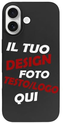 Cover Personalizzata compatibile per iPhone 17/17 Air/17 pro/17pro Max protezione case Personalizzate il tuo quadro con foto e/o testo Custodia in Silicone Morbido Antiurto regalo personalizzato