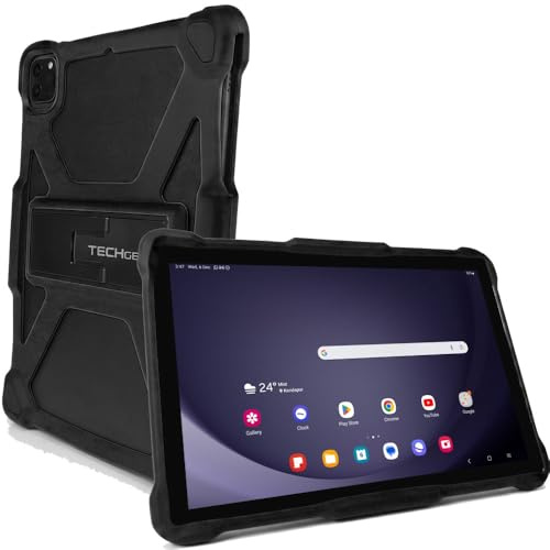 Universal Tablet Case 10 Inch - Rugged Adjustable Bumper Cover with Stand for 9.7-11 Tablets, Shockproof Protective Case Compatible with Lenovo, Xiaomi Redmi Pad, Honor, Android Tablets (Black)