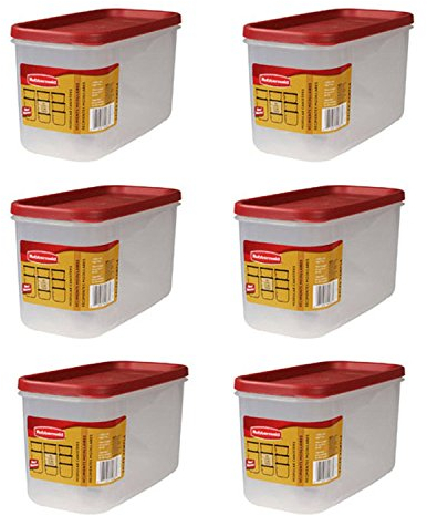 Rubbermaid - Dry Food Storage 10 Cup Clear Base Featuring Graduation Marks Pack of 6