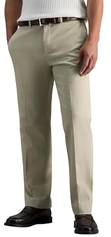 Haggar Men's Straight Fit Premium No Iron Khaki Pant