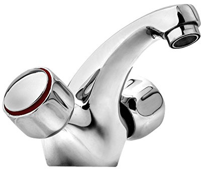 BALLETTO Waschbeckenarmatur in Ständerform, fester Arm 12cm, Chrom, keramisches Ventil