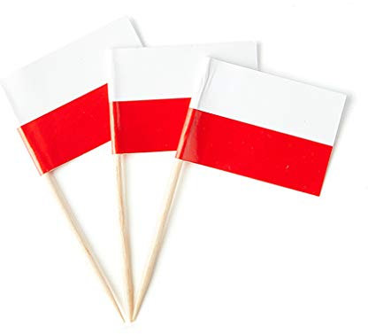 Polen Flagge Polnische Flagge, kleine Mini Polen Zahnstocher Flaggen für Lebensmittel, Cupcakes, Cocktails, Vorspeisen, Bar Party Dekorationen