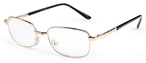 Aiweijia Metallrahmen Lesebrille Rechteck Vollrahmen mit Rechteckiger Eyewea für Männer Frauen Mit Etui +5.00