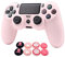 Ralan Silicone Controller Skin Protector - PS4 Slim/Pro Compatible (Pink Pro Thumb Grip x 6, Skull Cap Grip x 2) - Camouflage Pink + White Pink