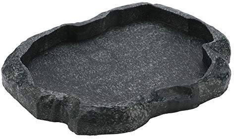 Cuenco de Agua de Tortuga, Cuenco de alimentación de Reptiles, Plato de alimentación de Reptiles para Camaleones Lagarto Tortuga Serpiente Iguana(S Verde Oscuro)