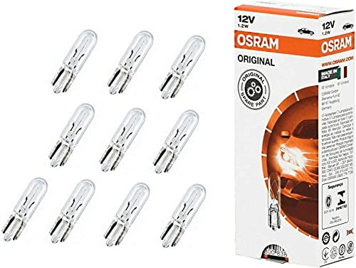 10x Osra.m W1,2W 12V 2721 Standard Innenbeleleuchtung Einrichtung Signalbeleuchtung Ersatz Halogen Lampe E-geprüft