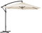 Baroni Home Ombrellone Decentrato da Giardino, Ombrellone Parasole per Terrazzo e Balcone con Chiusura a Manovella, Parasole Regolabile per Giardino, Bianco, Ø 3 m x 2,47 m