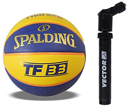 Spalding TF-33 FIBA zugelassener offizieller Spielball Größe 6 mit Air Pumpp